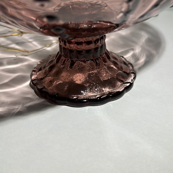 Unique MCM Style Lavender IKEA Compote Bowl w/Hobnail Pattern - Picture 5 of 9